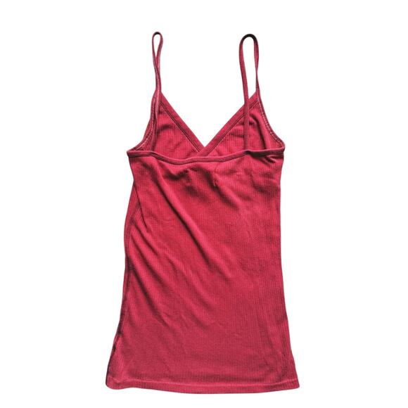 Abercrombie Vintage Y2K Wrap Babydoll Ribbed Tank Top Medium Pink Retro 2000s - Picture 2 of 4